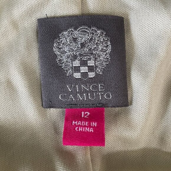 Vince Camuto Metallic Silk Dress Size 12 Ruched Open Back Cocktail Party Glam - Picture 3 of 13